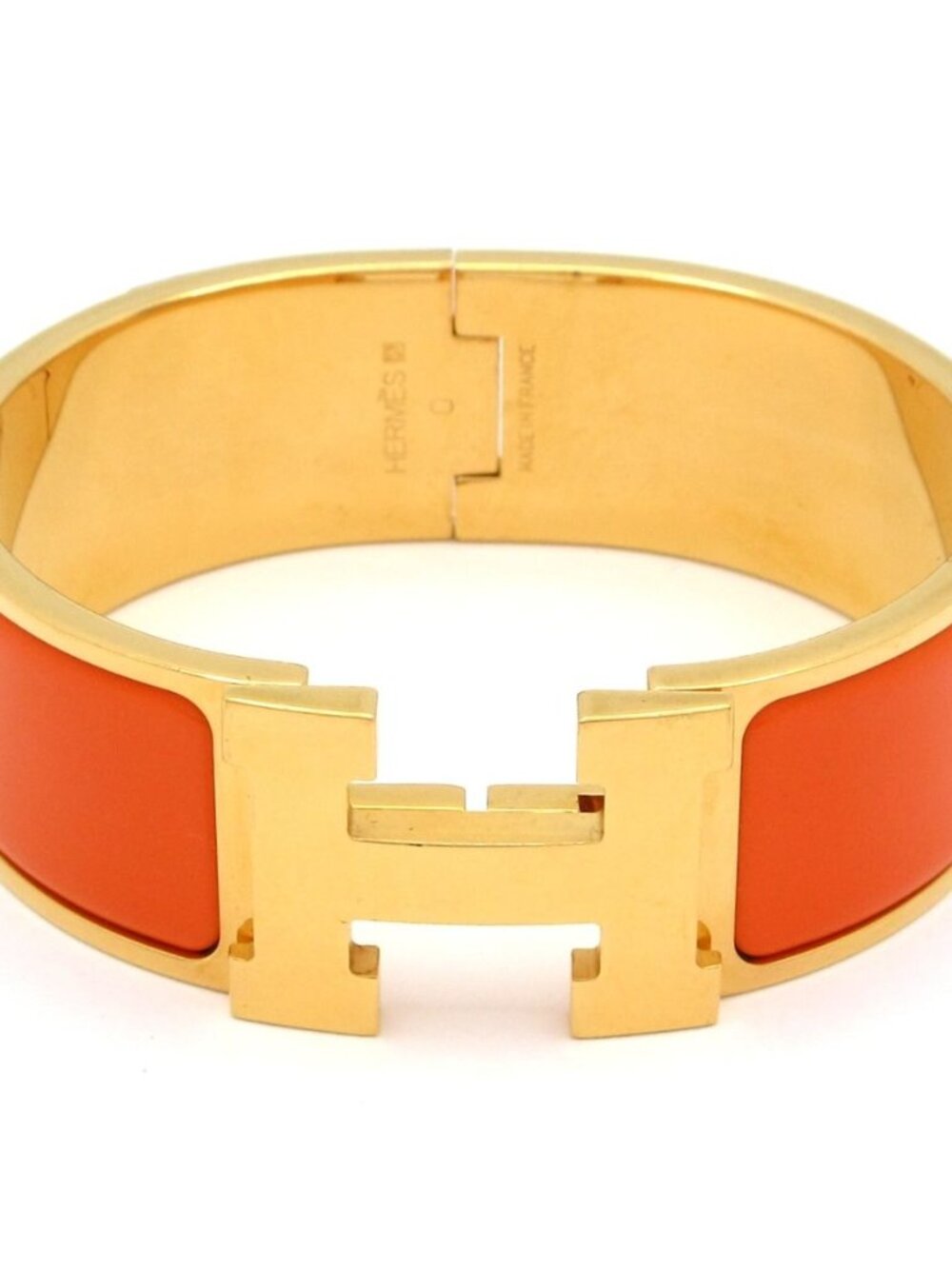 Hermes Bangle Clic Clac Gold Orange Bracelet